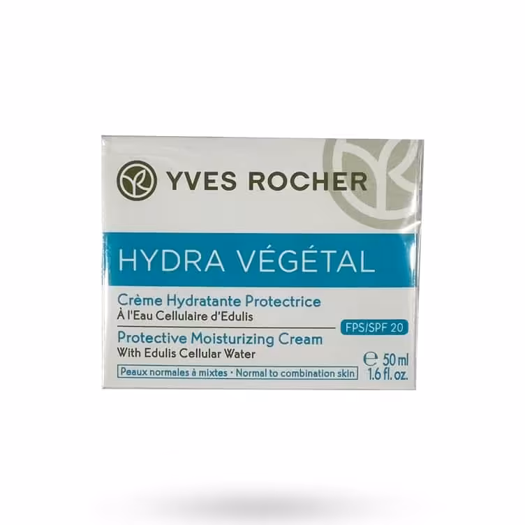 کرم آبرسان ایوروشه SPF20 مدل HYDRA VEGETAL مخصوص پوست نرمال و مختلط حجم 50 میل