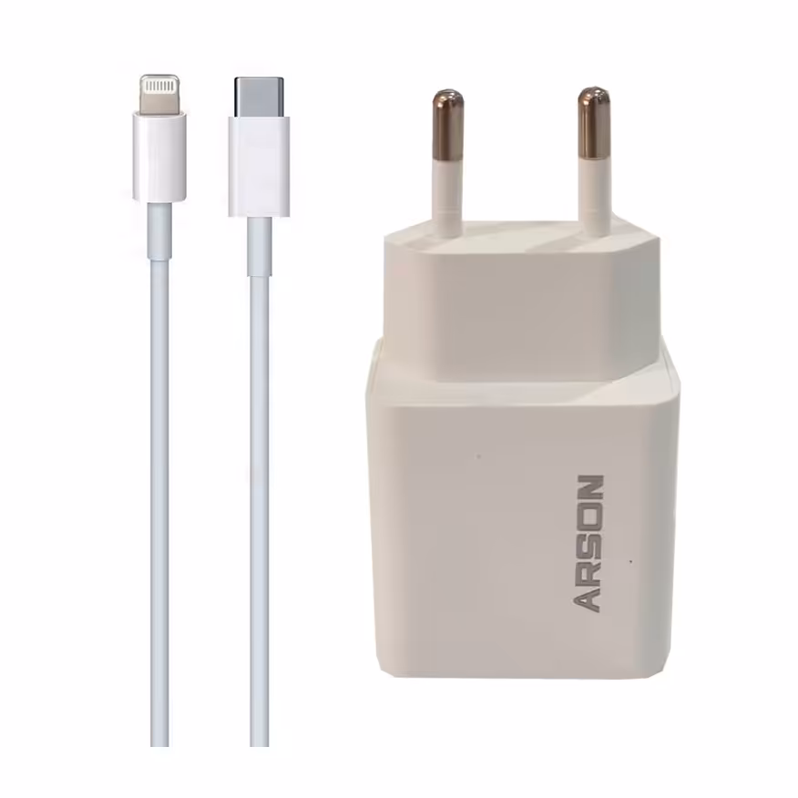 شارژر دیواری آرسون مدل AN-W20W به همراه کابل لایتنینگ

