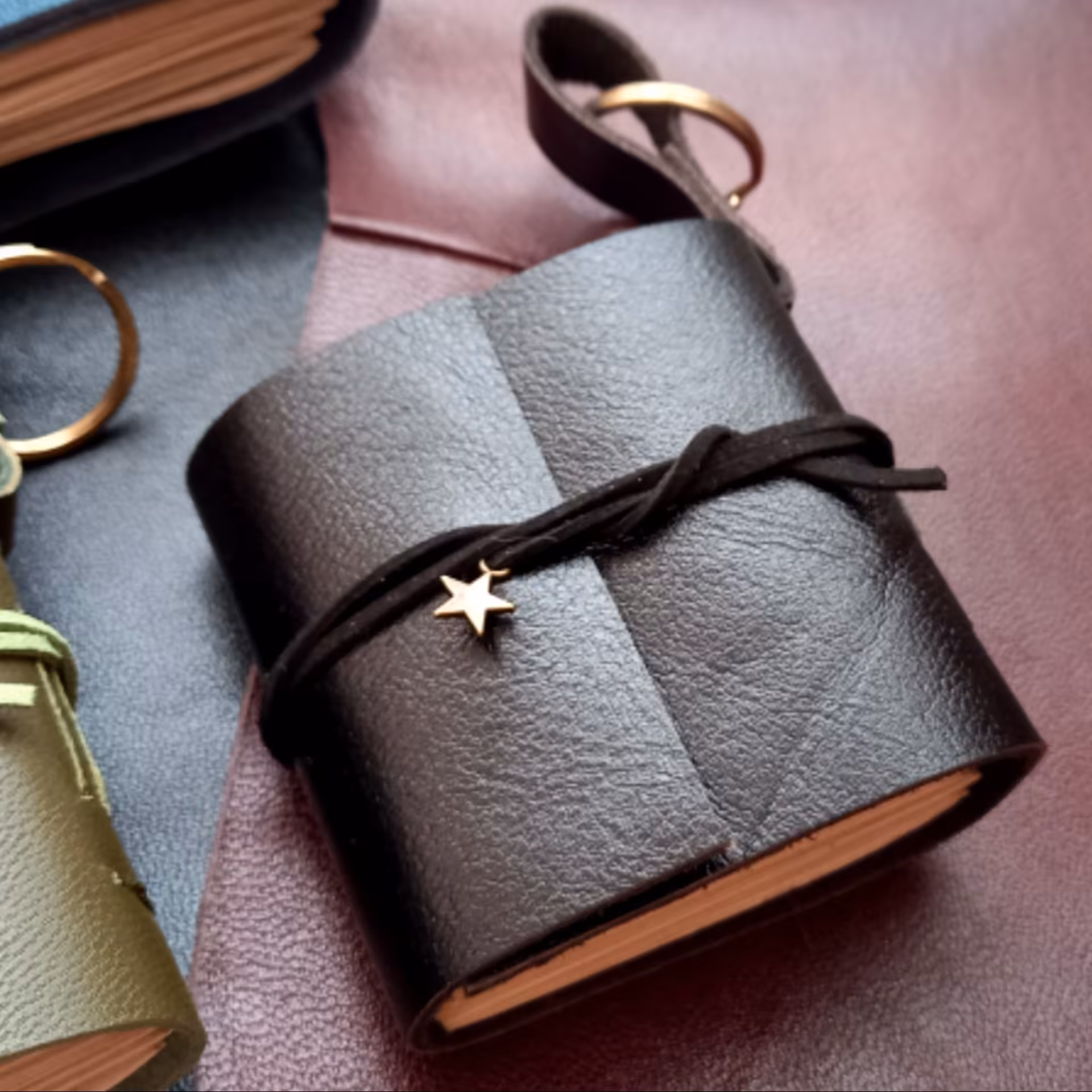 جاکلیدی دفترچه چرمی(مشکی)