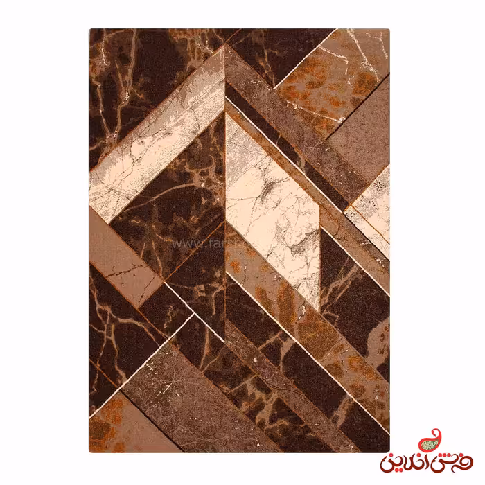 فرش ساوین طرح بنجامین شکلاتی