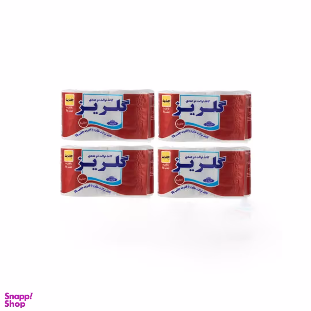 دستمال توالت گلریز دوقلو مدل 02 چهار بسته 2 عددی