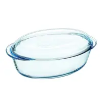 قابلمه مرغ بیضی درب دار پیرکس فرانسه حجم 3 لیتر - 459