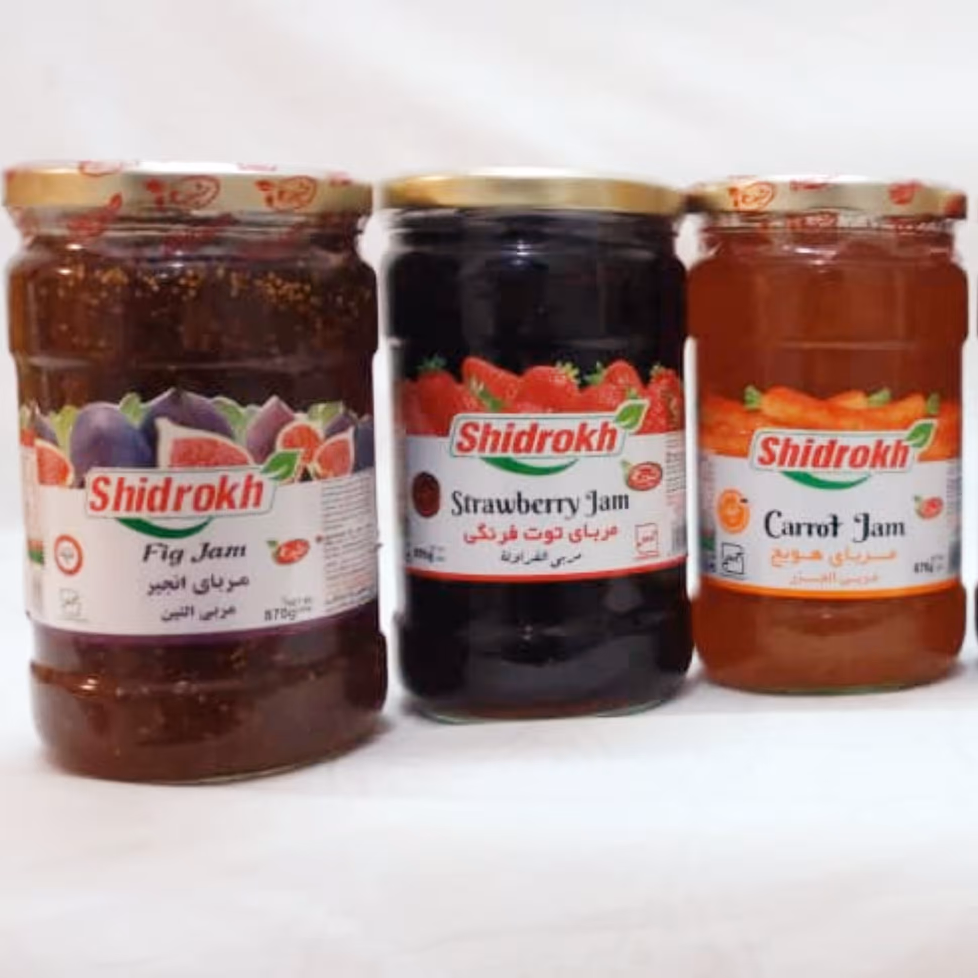 پک 6تایی 6نوع مربا مختلف(تهیه شده از میوه تازه + بدون مواد نگه دارنده) 870گرمی