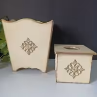 ست سطل و جا دستمالی سفارش در رنگ دلخواه شما جنس ام دی اف