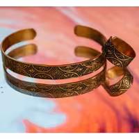 نیم ست مسی زنانه و دخترانه نخل قلم کد 342