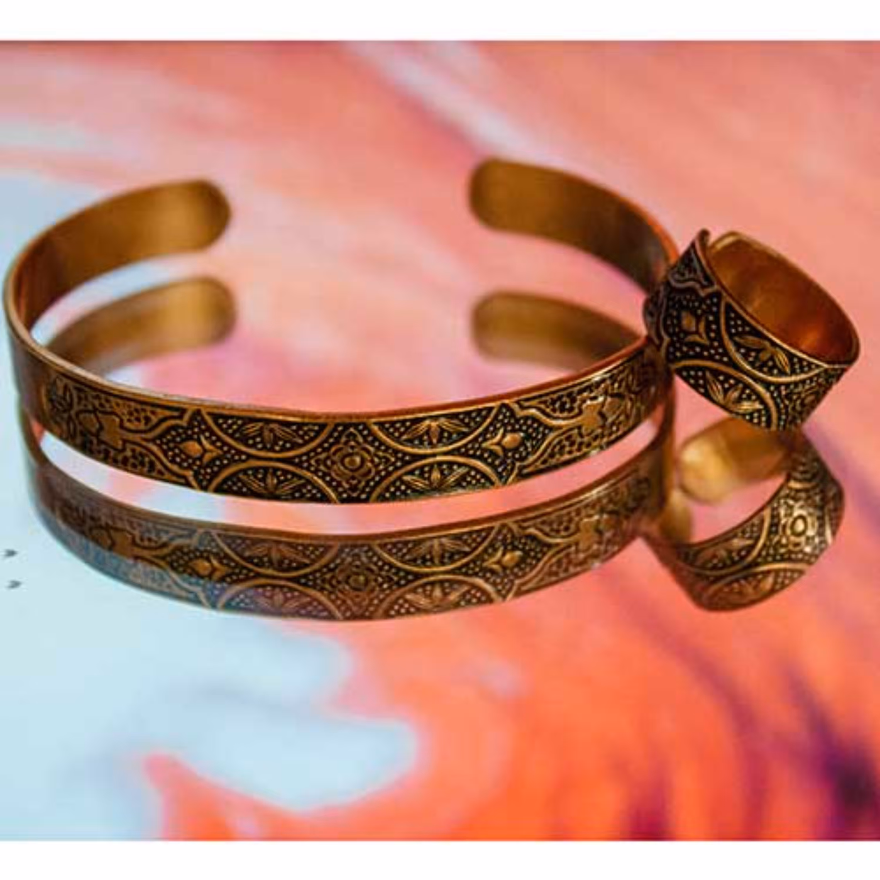 نیم ست مسی زنانه و دخترانه نخل قلم کد 342