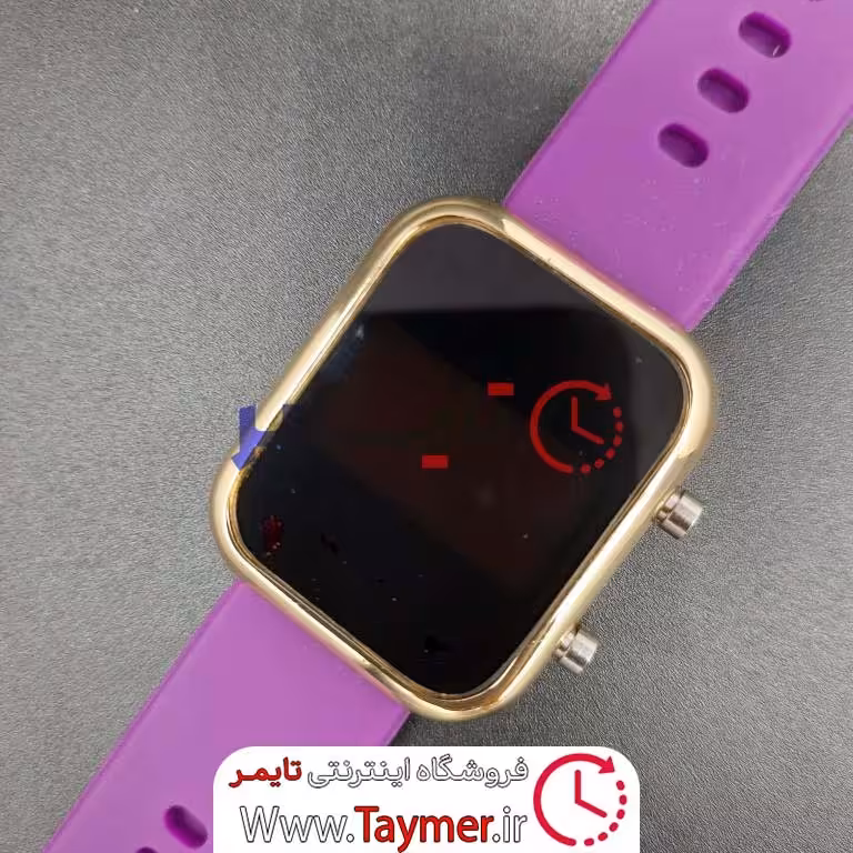 ساعت مچی زنانه و دخترانه بنفش طلایی دیجیتالی طرح جدید