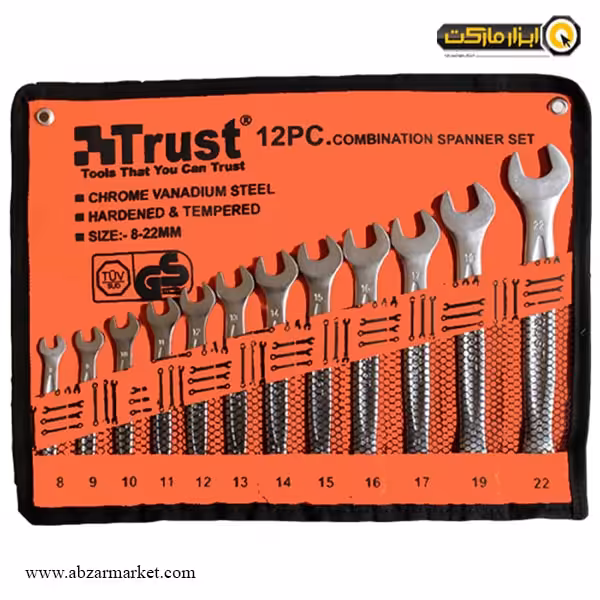 ست آچار یک سر تخت یک سر رینگ تراست 12 عددی مدل C-12PCS-SET