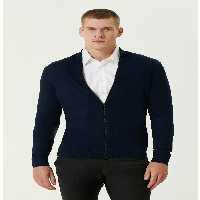 ژاکت جلو باز آبی مردانه کش بافی سرمه‌ای Network