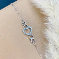دستبند نقره عیار 925 با روکش طلا سفید  کد 19