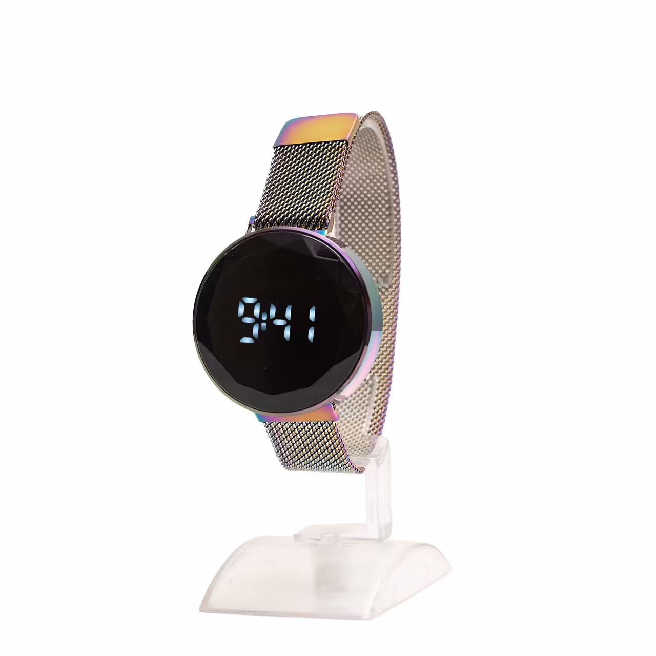 ساعت LED بند فلزی هفت رنگ مدل Ronas