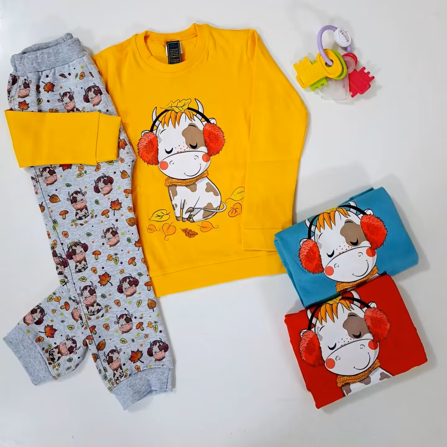 لباس کودک بلوزشلوار اسپرت بچگانه خواهر برادری کیفیت عالی پنبه دو رو با چاپ عالی 