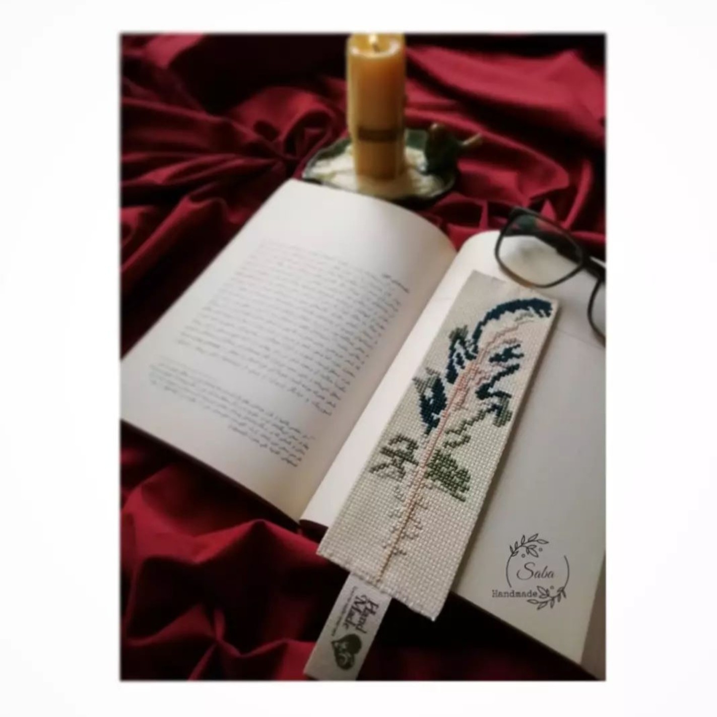 بوکمارک یا نشانک شماره دوزی شده برای کتاب خوانها کد 325 (طرح پرواز)