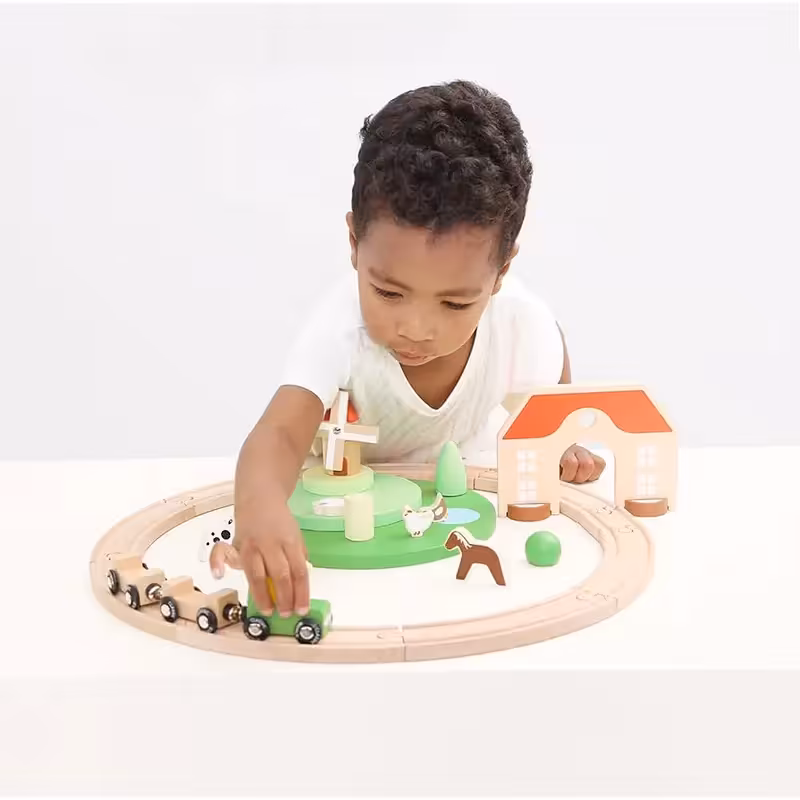 اسباب بازی قطار مزرعه کلاسیک ورلد Classic World Small Farm Train Set کد 54464