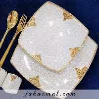 سرویس چینی پردیس طرح فرهان طلایی 30 پارچه کد 500b