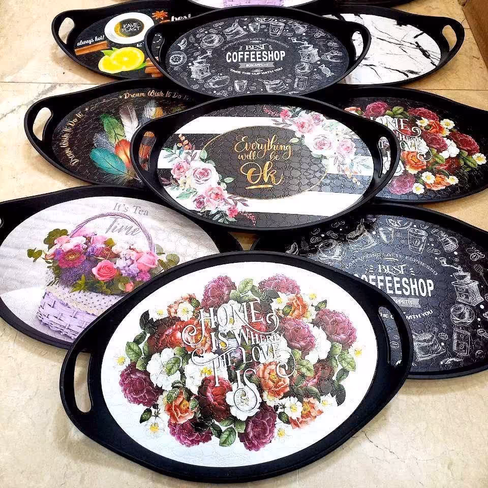 سینی حراجی سایز 24.31 - طرح های مختلف - سینی دسته دار - سینی چاپ دار - افرا پخش