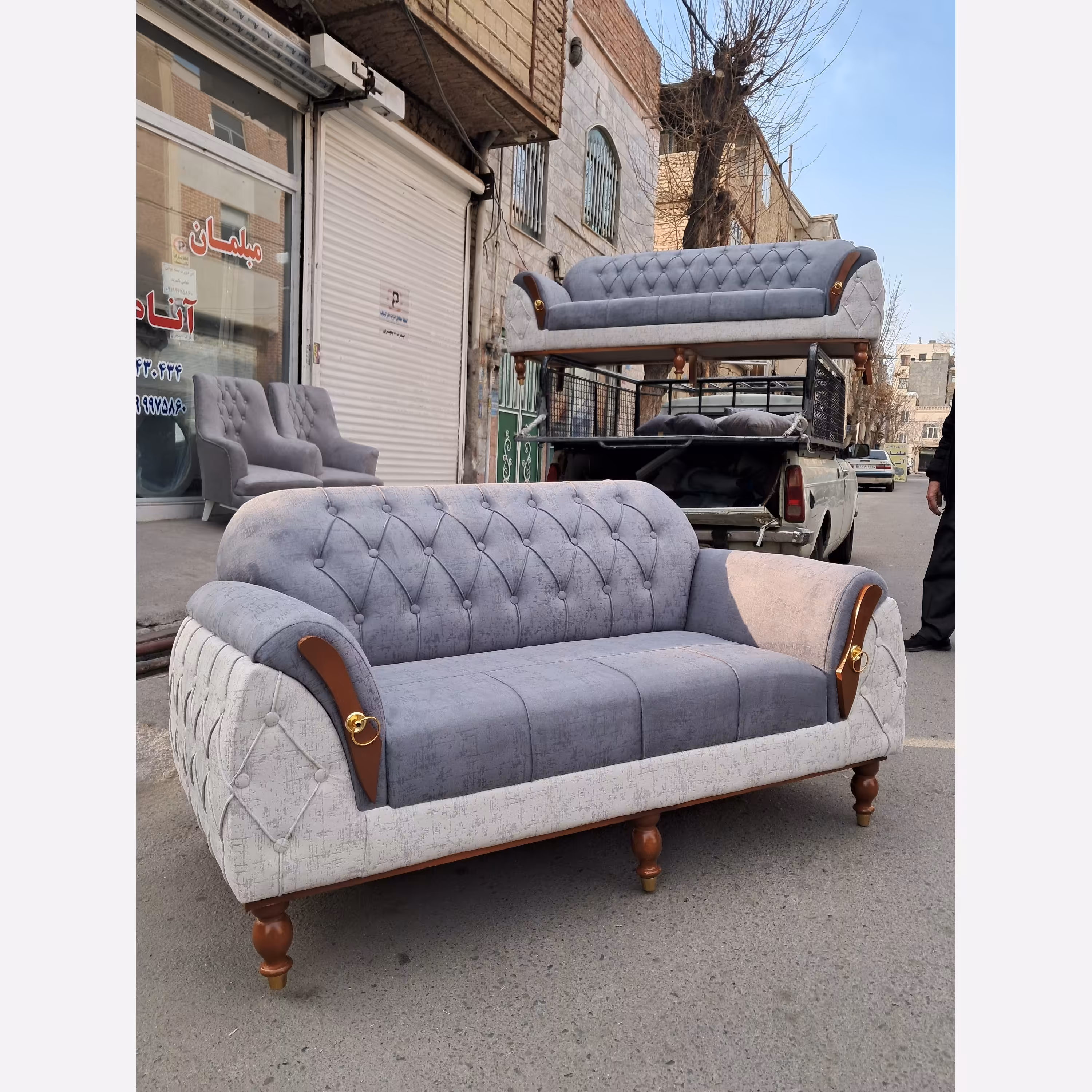 مبلمان راحتی مبل  چستر پاریس آنام 7 نفره با رنگبندی متفاوت 