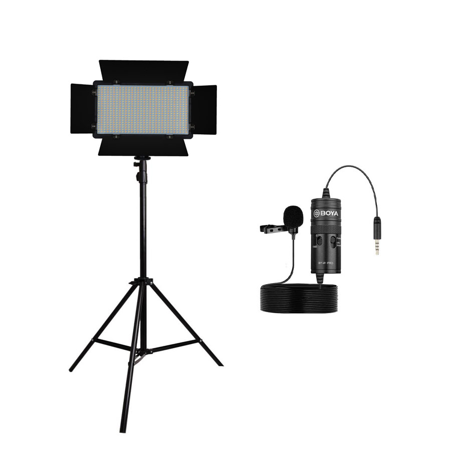 کیت تولید محتوا پروژکتور U600 RGB ، پایه 801 و میکروفون BY-M1 Pro