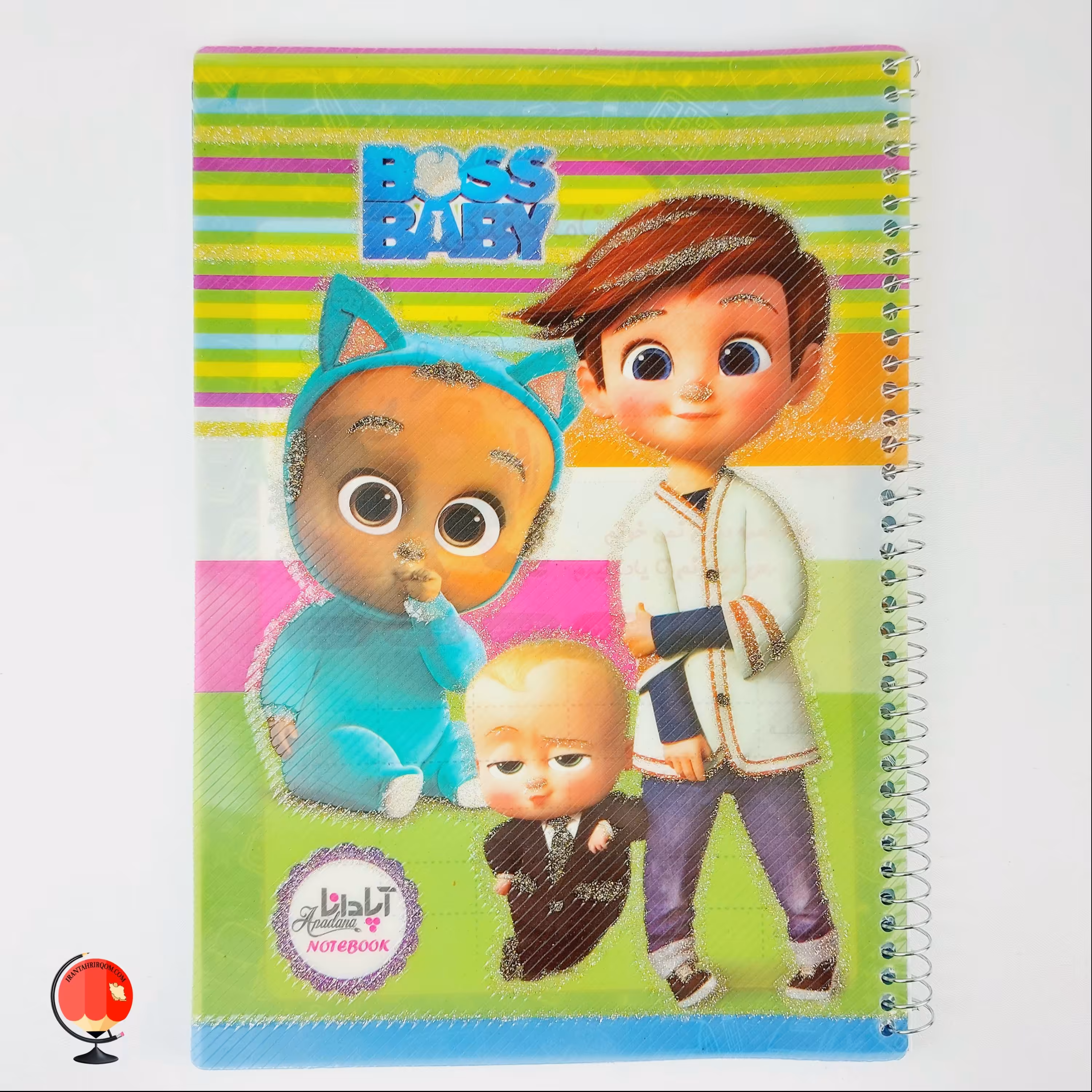 دفتر 50 برگ اپادانا سیمی جلد طلقی طرح بچه رئیس کد 3264