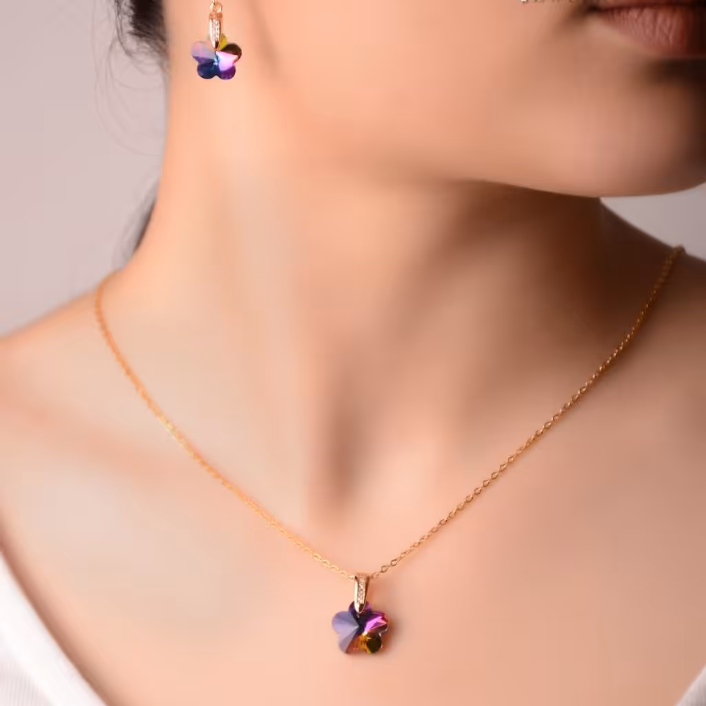 نیم ست زنانه برند zj نگین سوارسکی کد 26