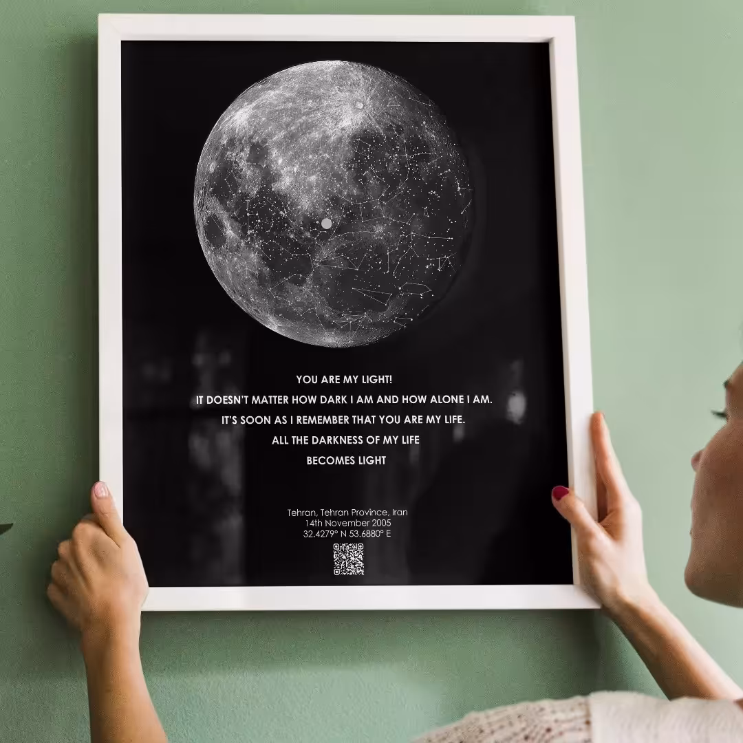 تابلو ستاره و ماه سایز 16 در 21