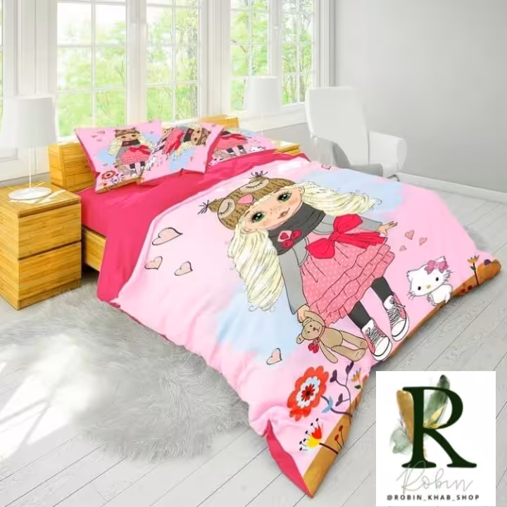 روتختی سه بعدی ترک تکنفره طرح عروسکی پنج تکه 