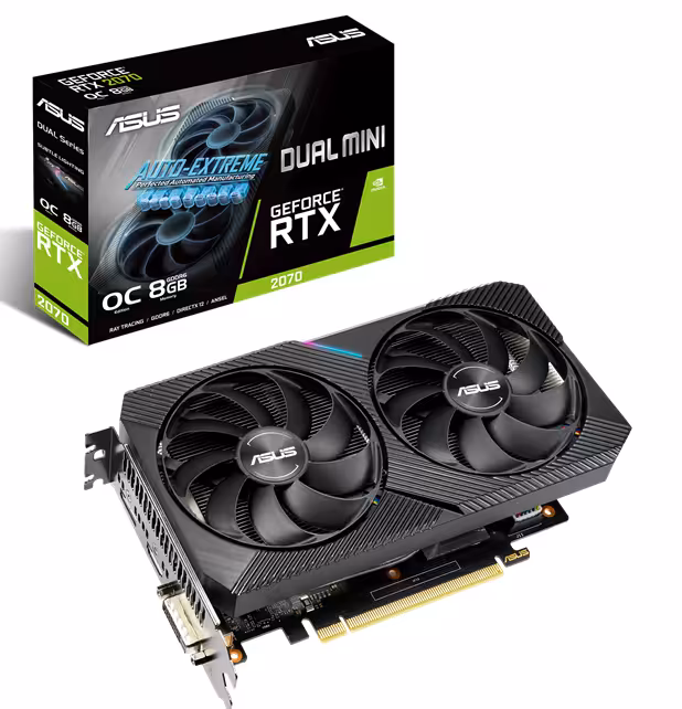 کارت گرافیک  ایسوس مدل DUAL-RTX2070-O8G-MINI با حافظه 8 گیگابایت
