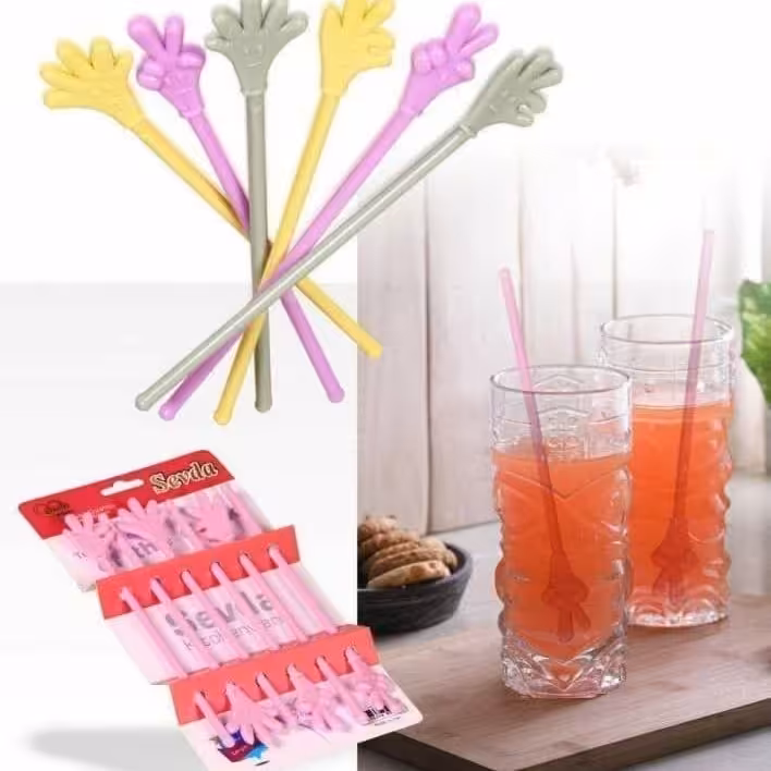 همزن شربت.                                                  🪄بسته 6عددی.                                        🪄جنس