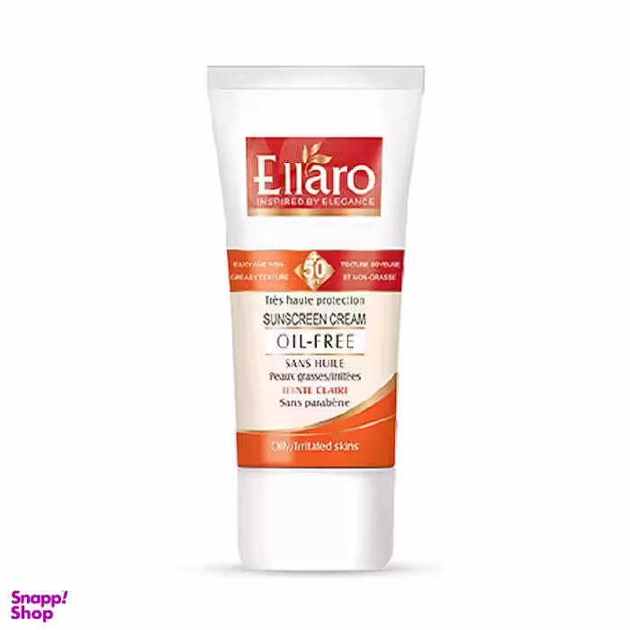 کرم ضد آفتاب فاقد چربی الارو (Ellaro) با +SPF50 رنگ بژ روشن حجم 40 میلی‌لیتر