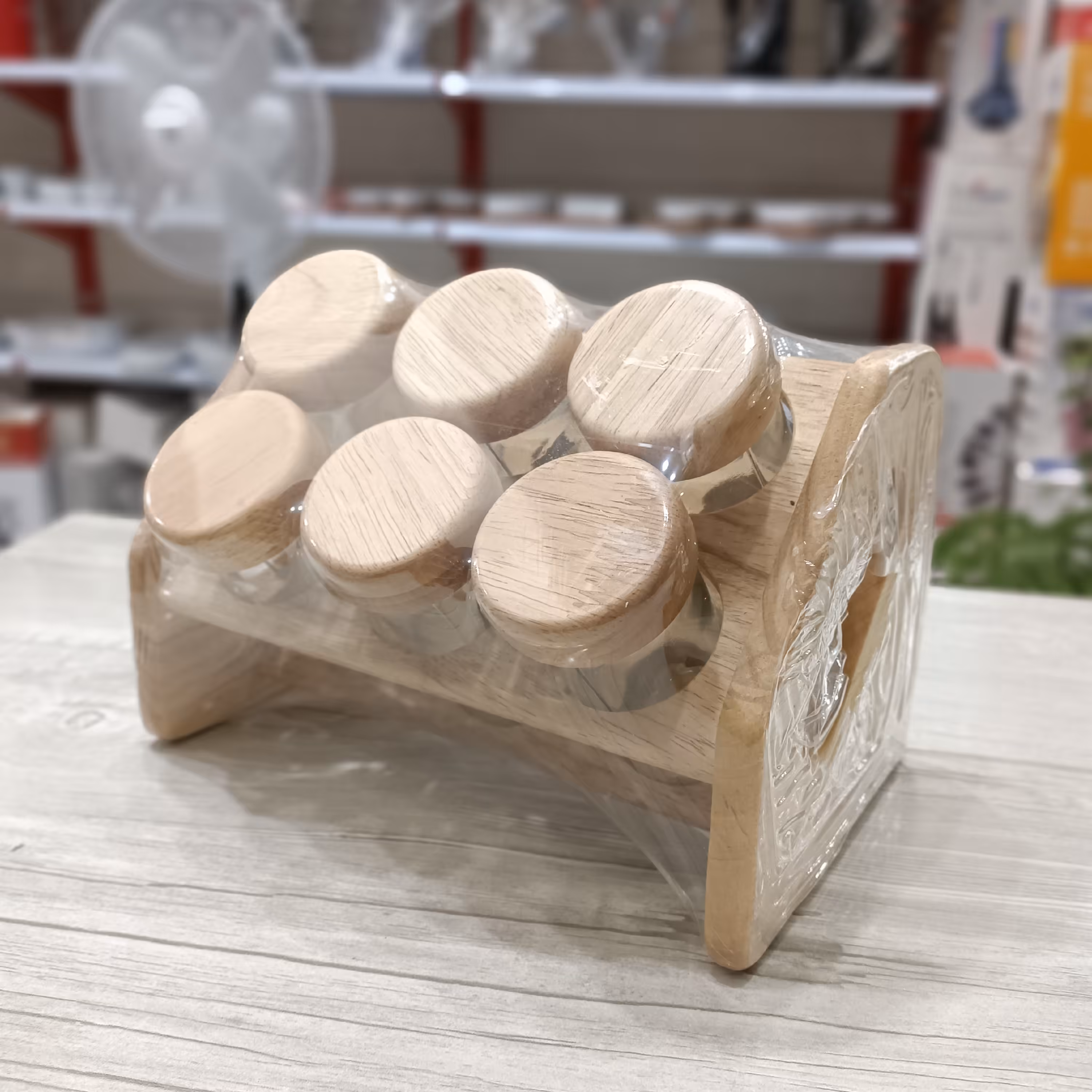 جا ادویه 6 تایی چوبی بامبو