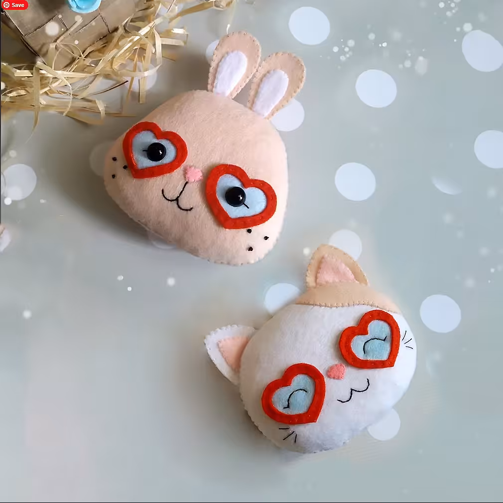 گیفت نمدی طرح گربه و خرگوش (جفت باهم)