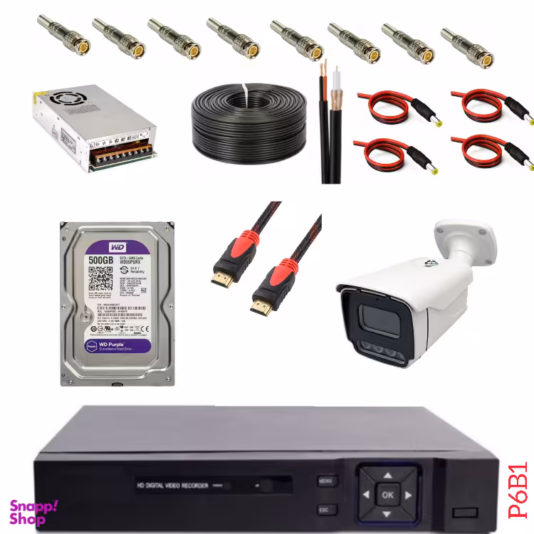 پک کامل دوربین مداربسته کد P6B1 مجموعه 20 عددی