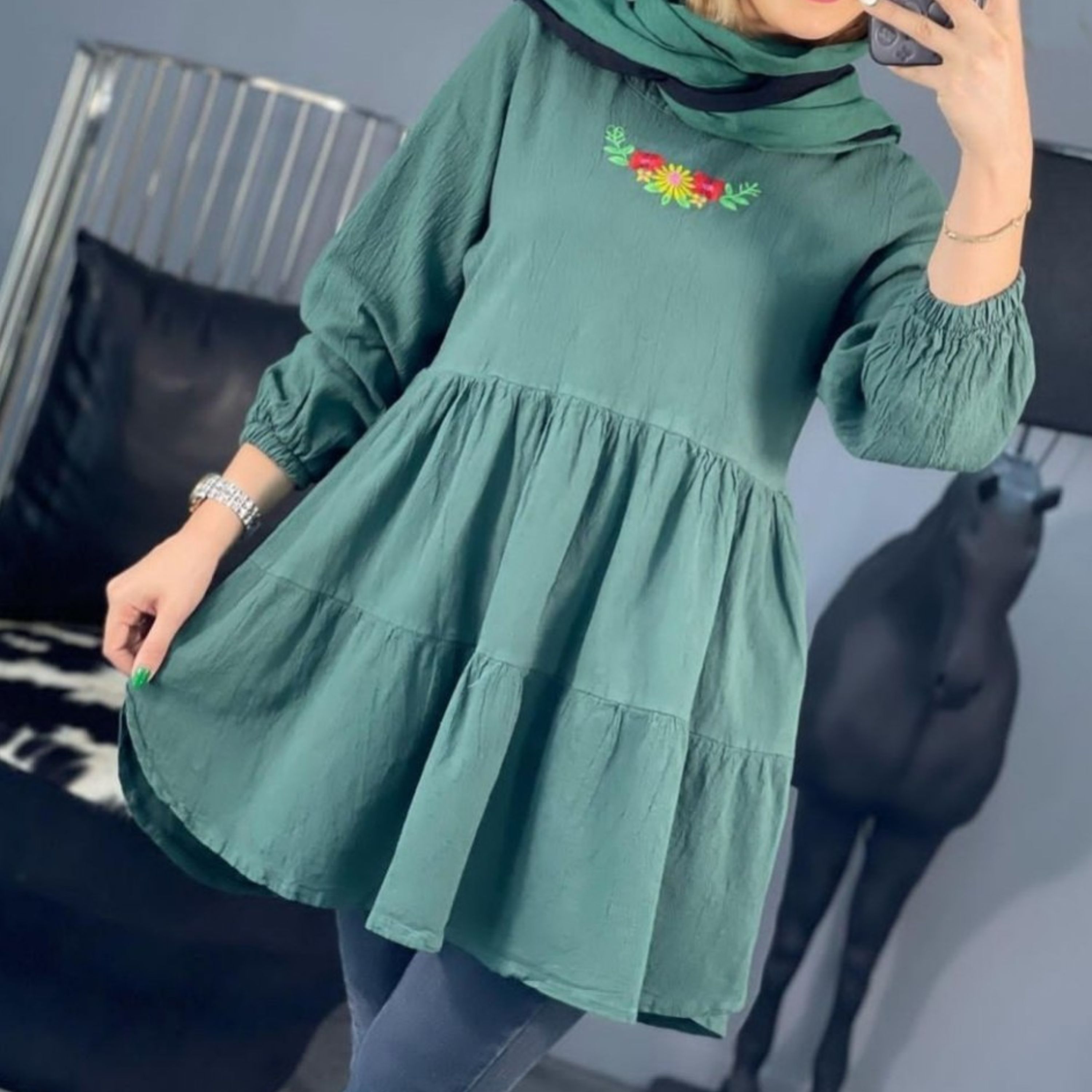 مانتو عروسکی شیک و جذاب با طرح گلدوزی