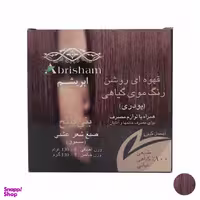پودر رنگ مو ابریشم (Abrisham) شماره CO100 رنگ قهوه‌ای روشن وزن 130 گرم
