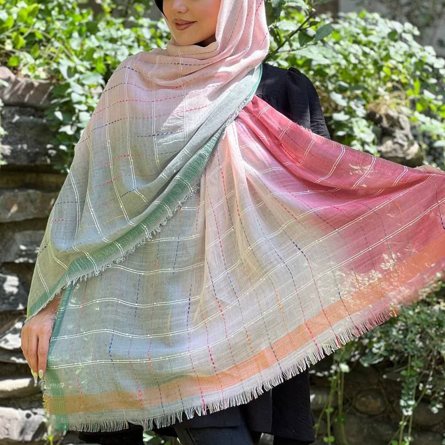 شال نخی لینن ابرنگی کد 1 کد 101