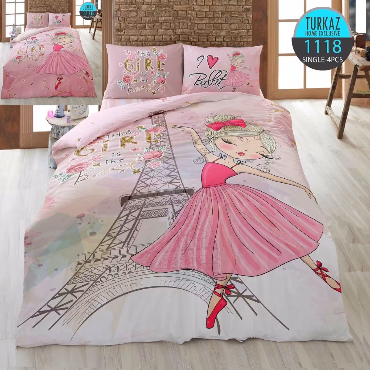 ست روتختی ترک آز کد 1118 تکنفره 4 تکه