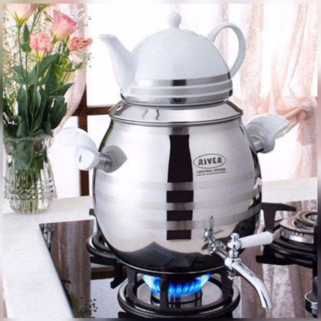 کتری و قوری شیر دار استیل برند ریور (هزینه ارسال بصورت پس کرایه)