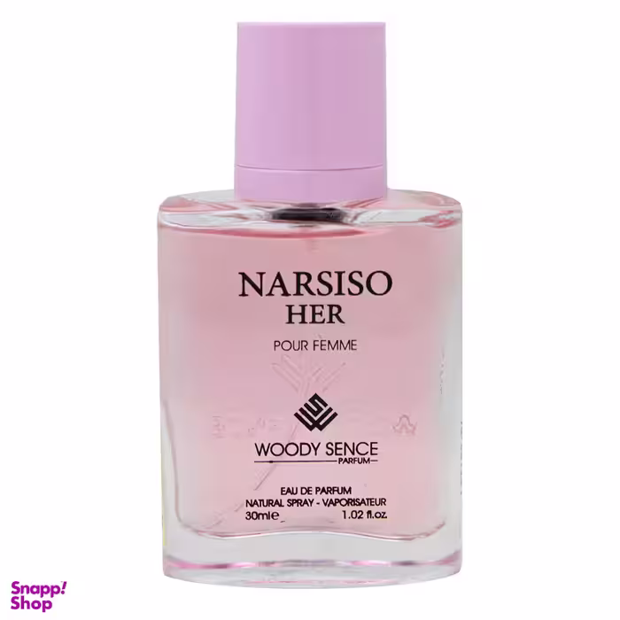 عطر جیبی زنانه وودی سنس مدل NARSISO HER حجم 30 میلی‌لیتر