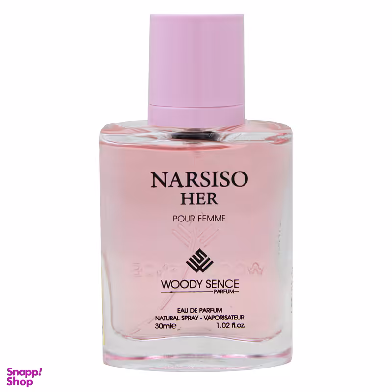 عطر جیبی زنانه وودی سنس مدل NARSISO HER حجم 30 میلی‌لیتر