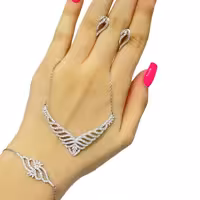 نیم ست نقره عیار 925 ترکیه عینا طلا سفید 