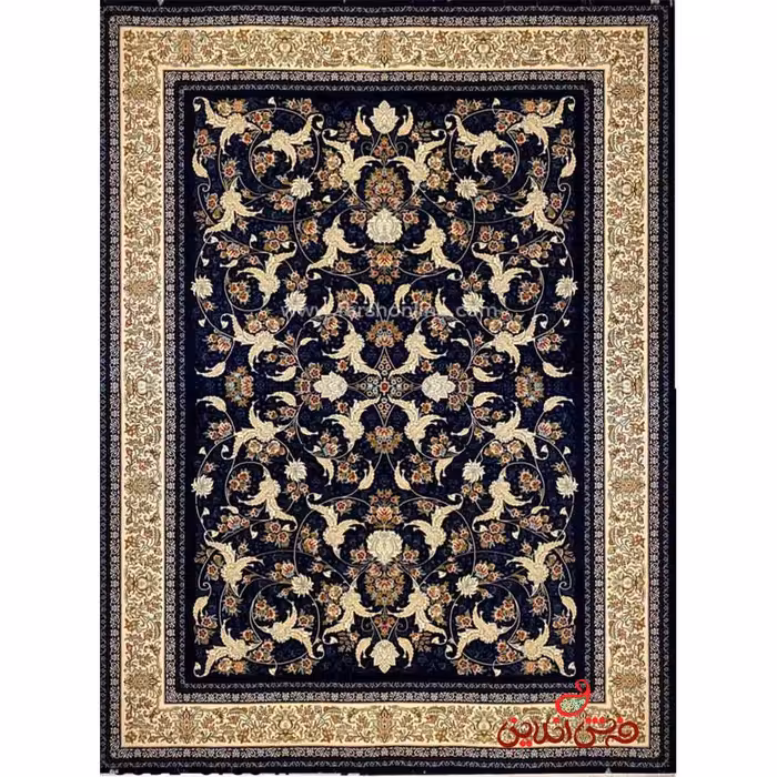 فرش ماشینی شاهکار صفویه 5730 سرمه ای