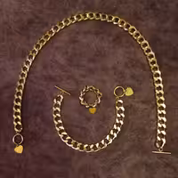 نیم ست کارتیر با قفل تی و آویز قلب رنگ ثابت 