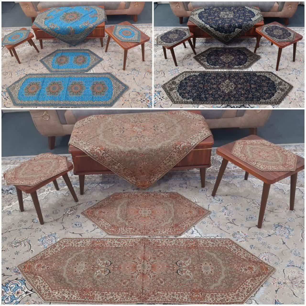 رومیزی ترمه سنتی 5 تکه طرح افشار تولیدی یزد