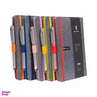 دفتر یادداشت پدیده نقش مدل پارچه ای به همراه خودکار بسته 5 عددی