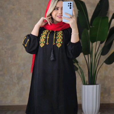 تونیک زنانه نخی و گلدوزی ترنمموجودی بپرسید