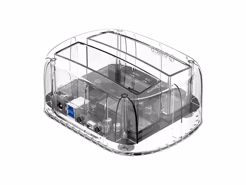 داک هارددیسک اینترنال اوریکو ORICO 6239U3-C 3.5/2.5inch 2 Bay Transparent USB3.0 Hard Drive