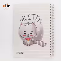 دفتر 100 برگ سیمی ایمان جلد طلقی طرح گربه