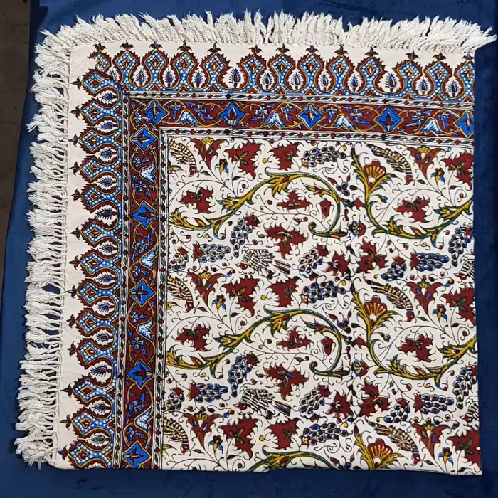 سفره قلمکارمستطیل ممتازباغ انگور 1.5متری