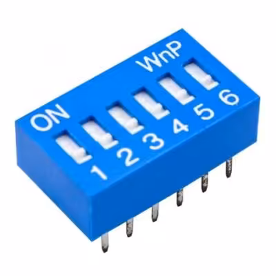 مجموعه 15 عددی دیپ سوئیچ 6 تایی تایوانی آبی DSR-06