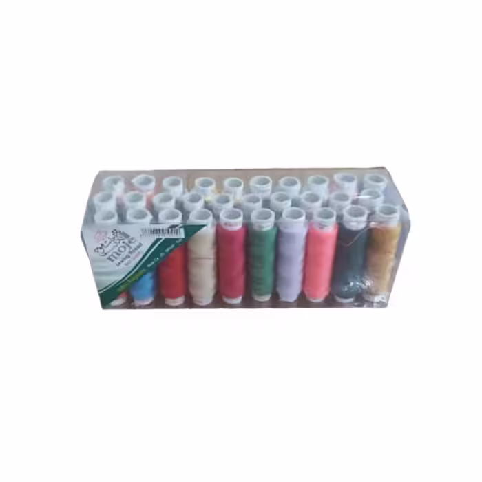 نخ خیاطی مدل موج جعبه 30 عددی (30 رنگ متنوع)